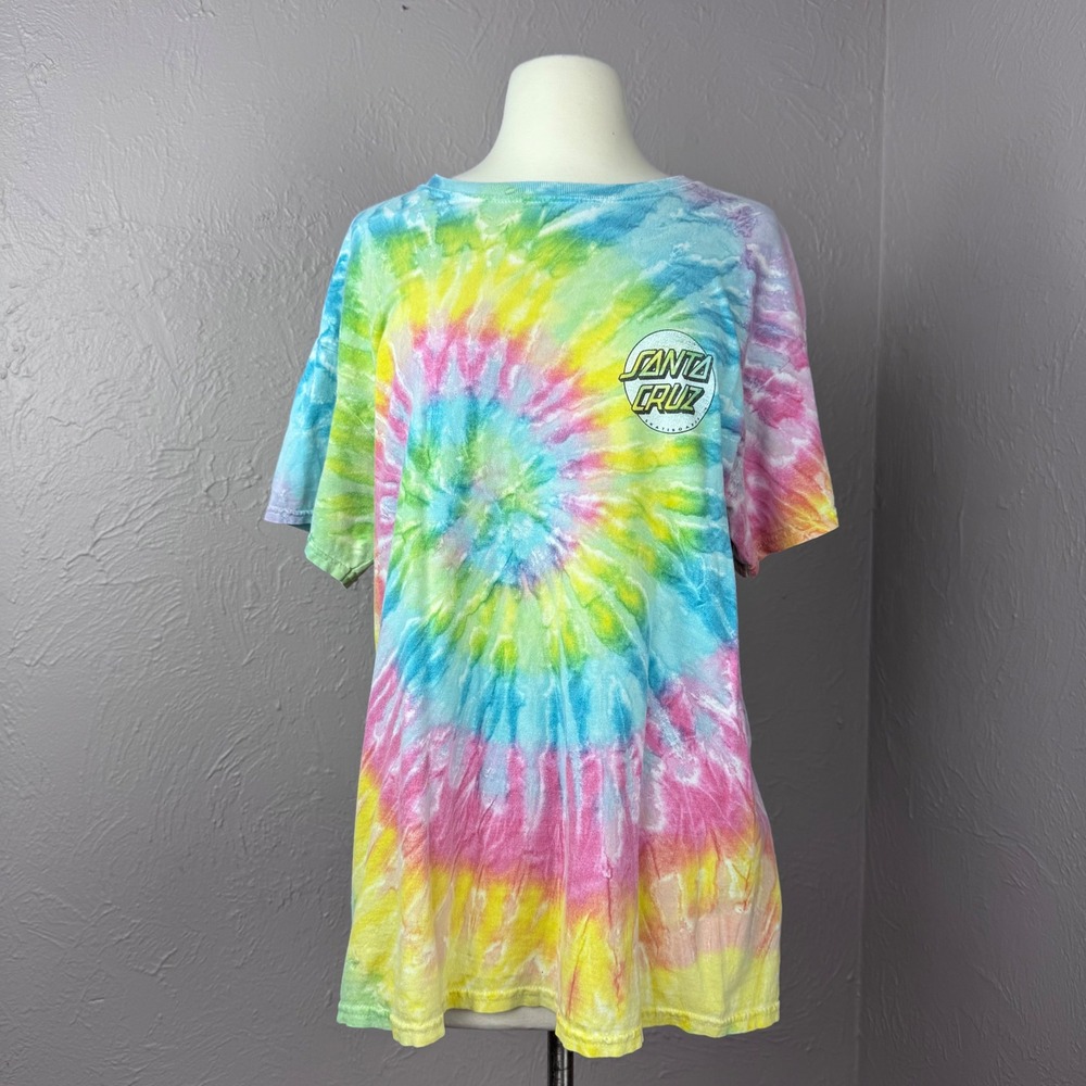 y2k Faded worn tiedye Santa Cruz Skate shirt Large Beachy California Style